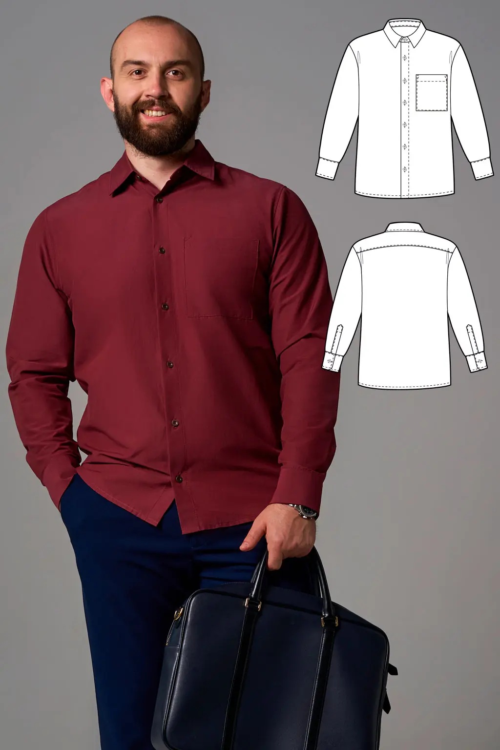 Portland men's shirt sewing pattern + video tutorial