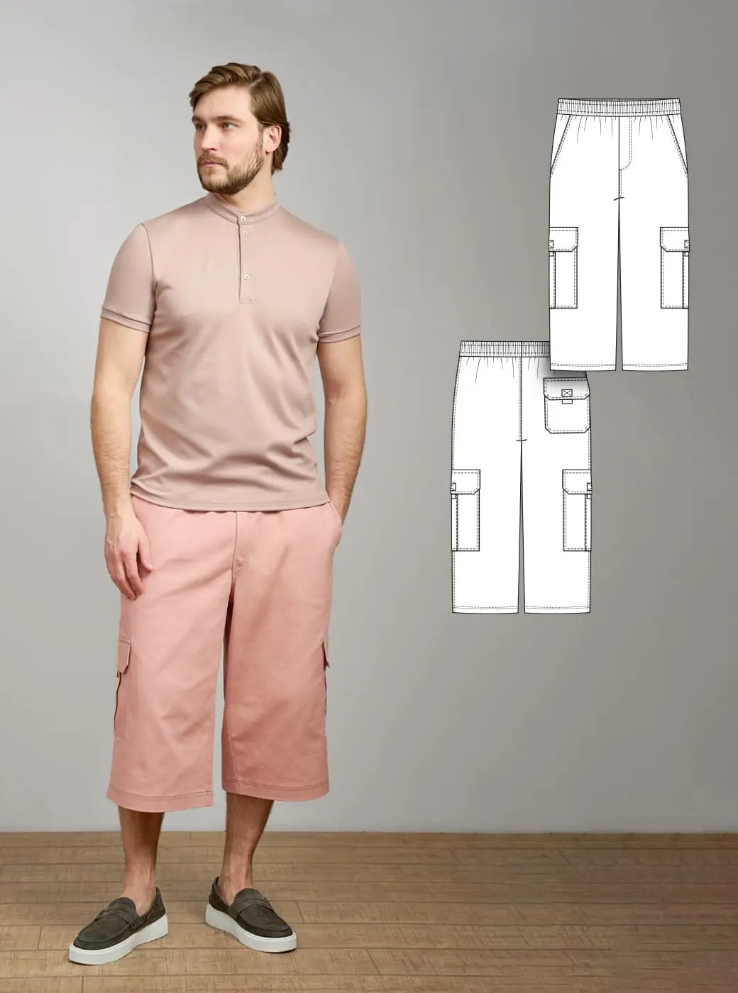Teo — Men's Bermuda Shorts PDF Sewing Pattern + Video Tutorial | Sizes S–5XL | Fabrico