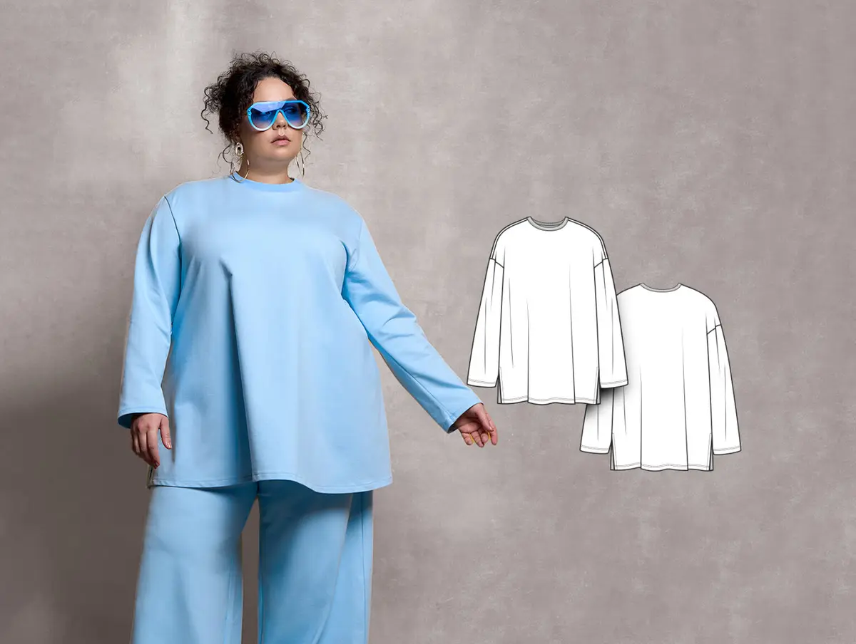 Freesia women's sweatshirt sewing pattern + video tutorial