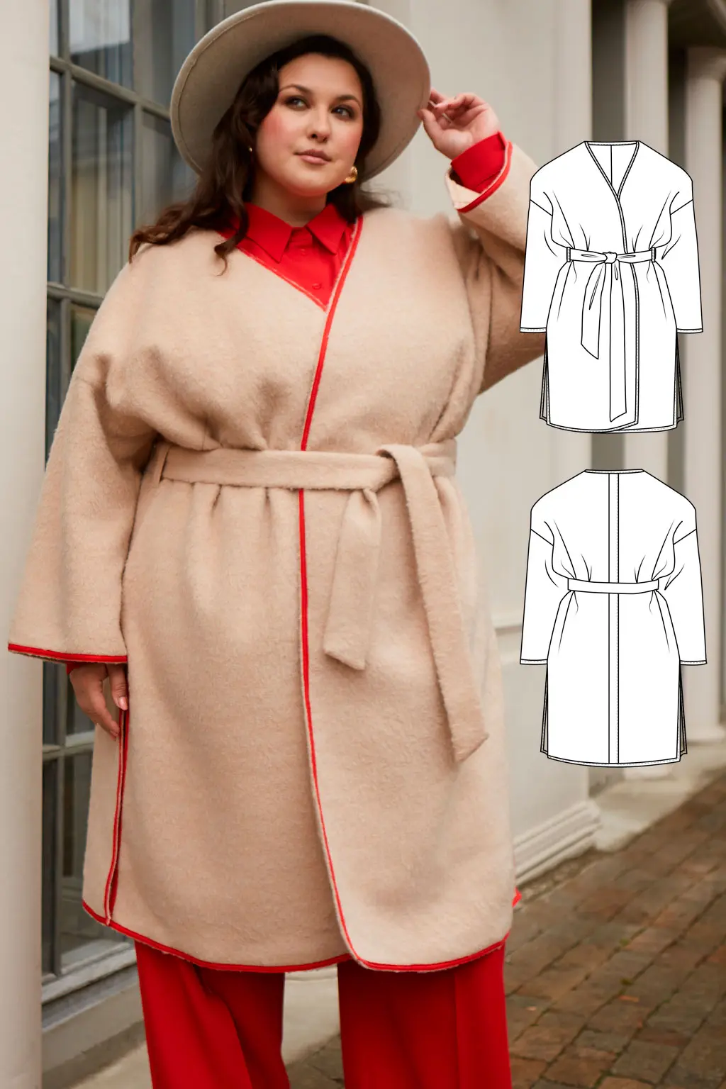 Adelina women's poncho sewing pattern + video tutorial