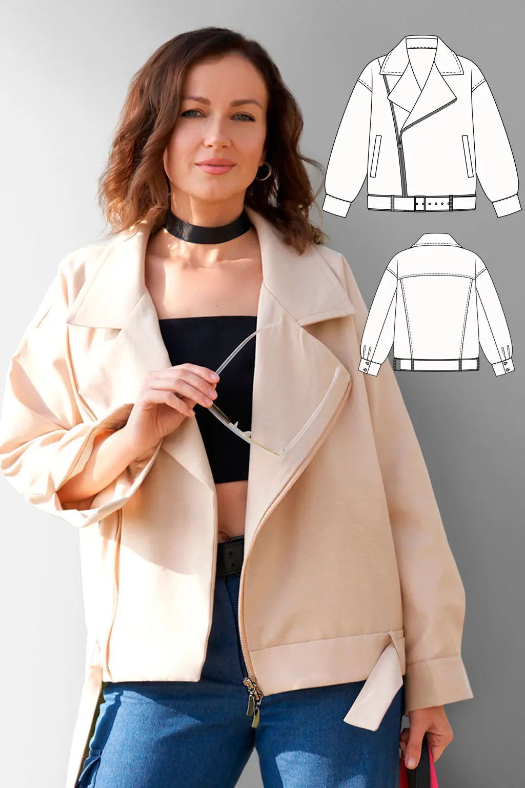 Soho women's jacket sewing pattern + video tutorial