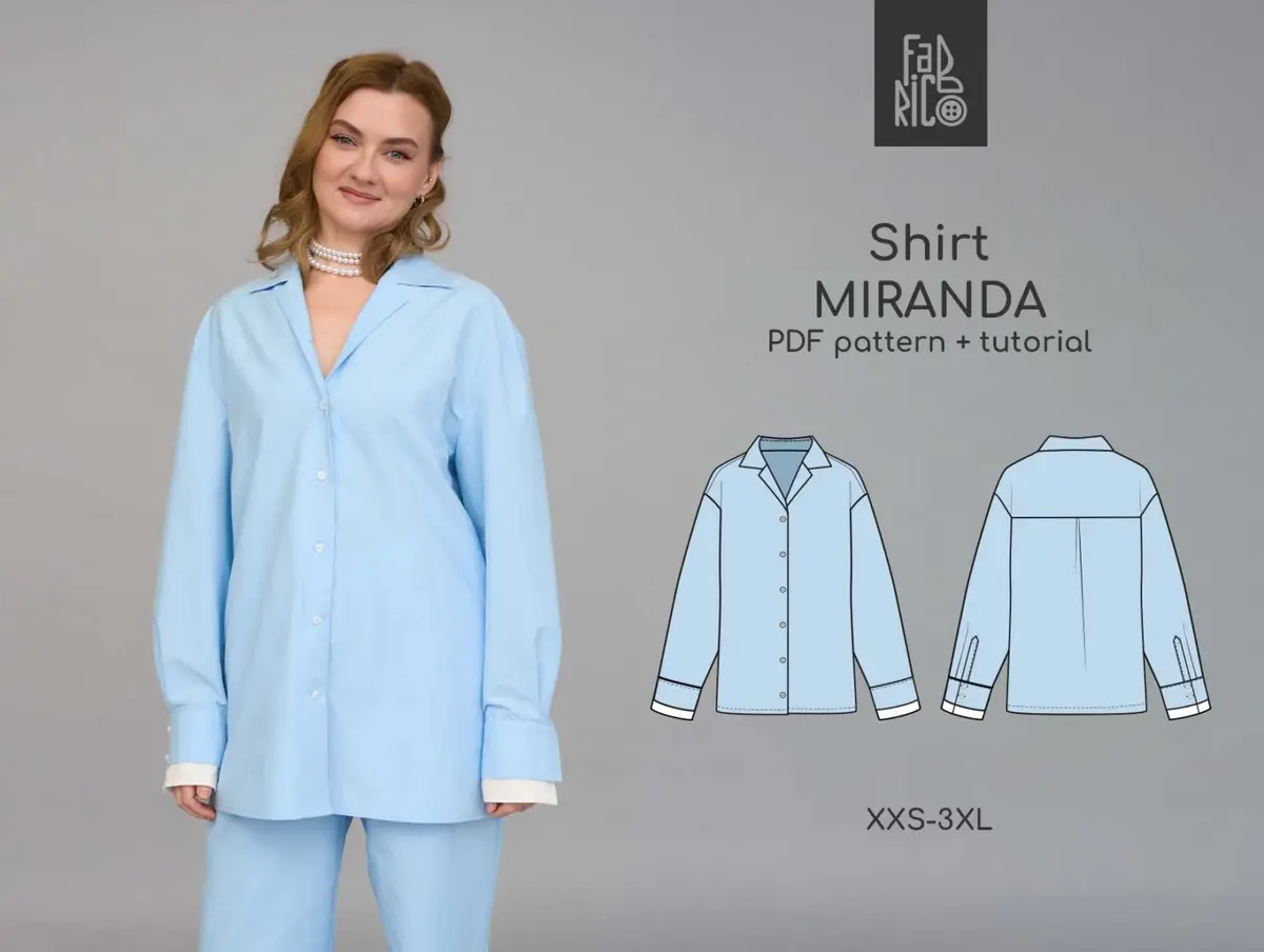 Miranda women's shirt sewing pattern + video tutorial