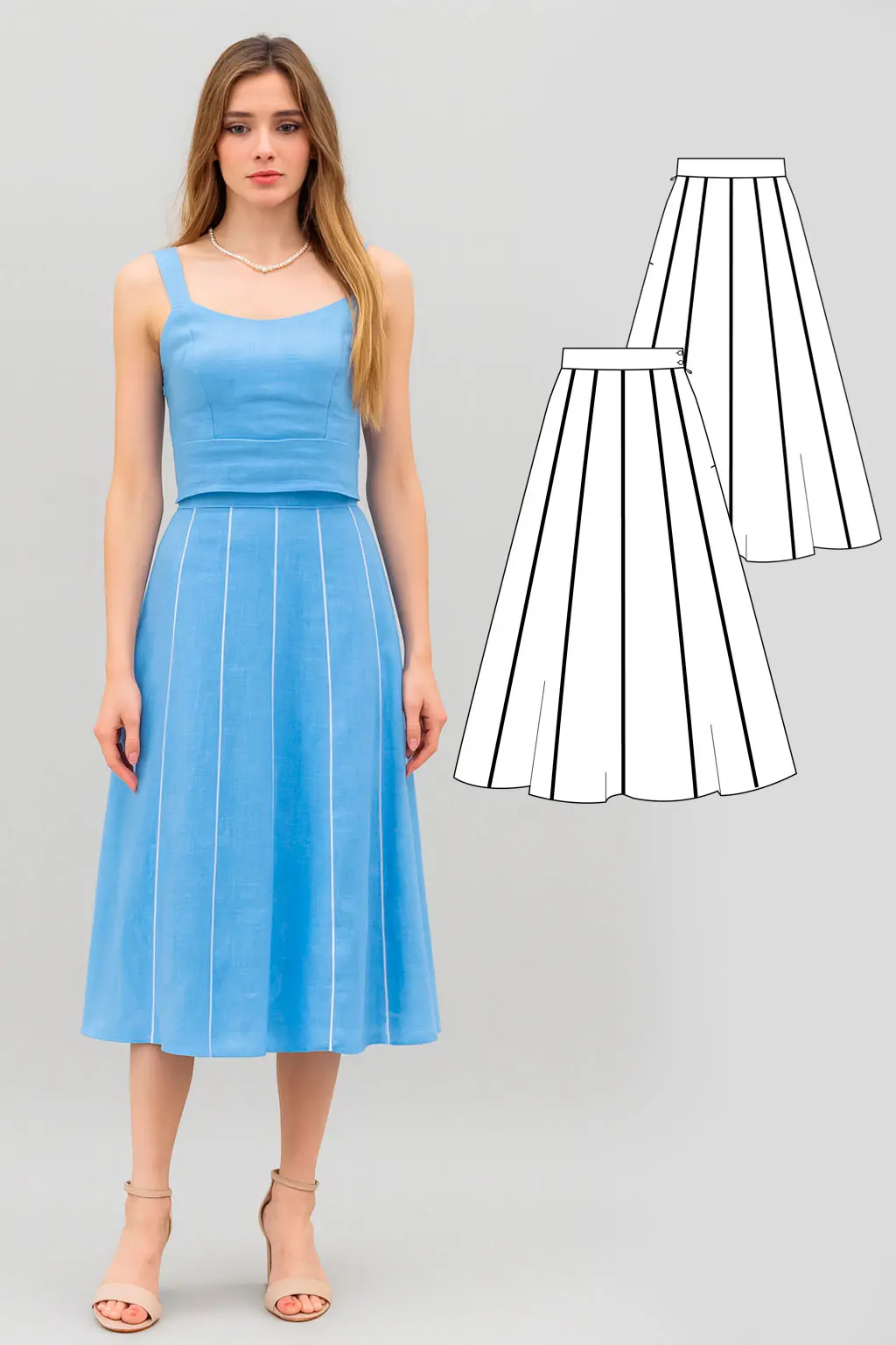 Iris women's skirt sewing pattern + video tutorial