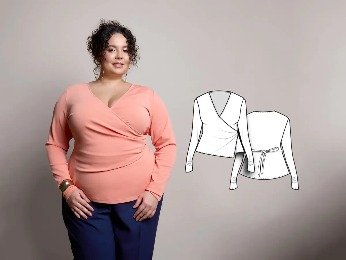 Calla women's longsleeve shirt sewing pattern + video tutorial
