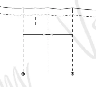 Fold direction arrow with marker points