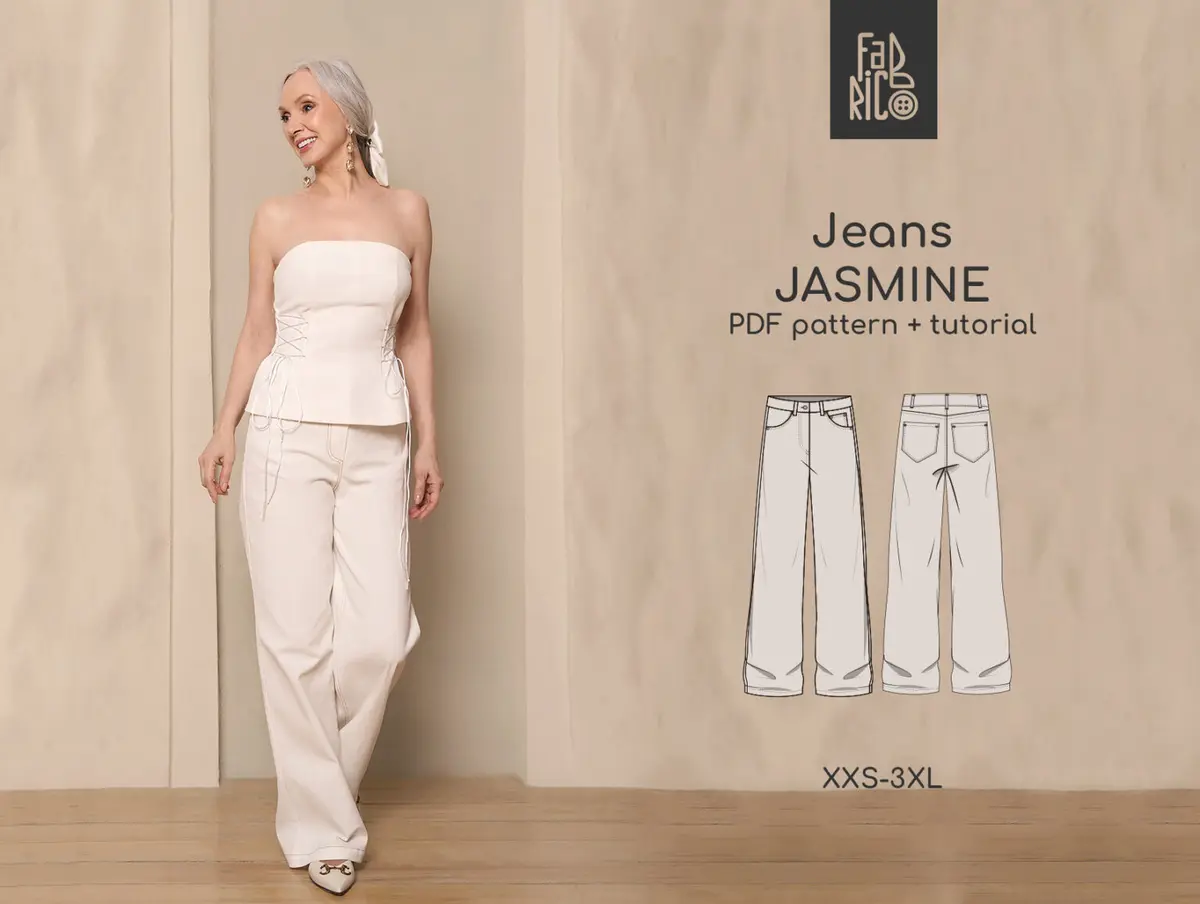 Jasmine women's jeans sewing pattern + video tutorial