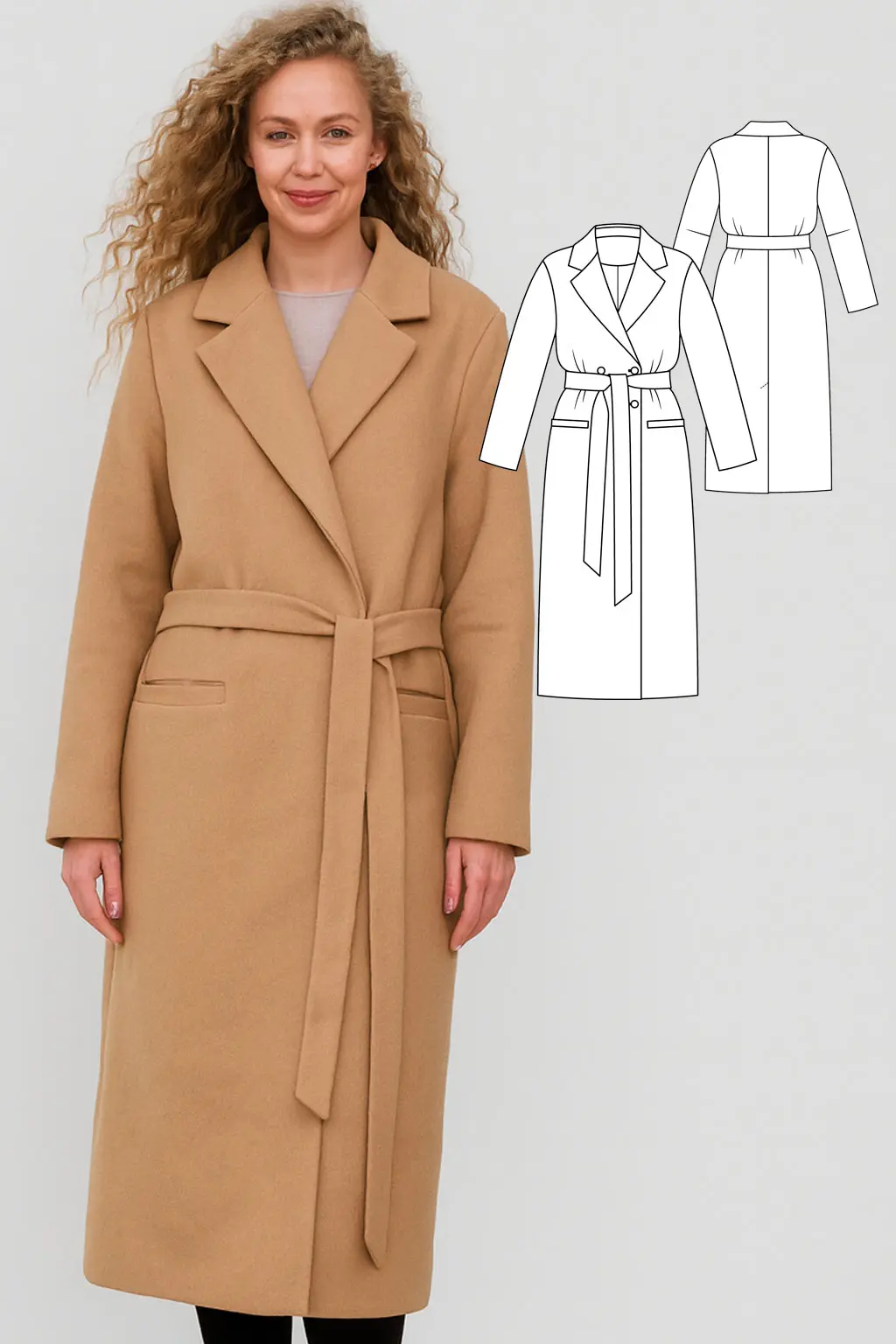 Sevran women's autumn coat PDF pattern