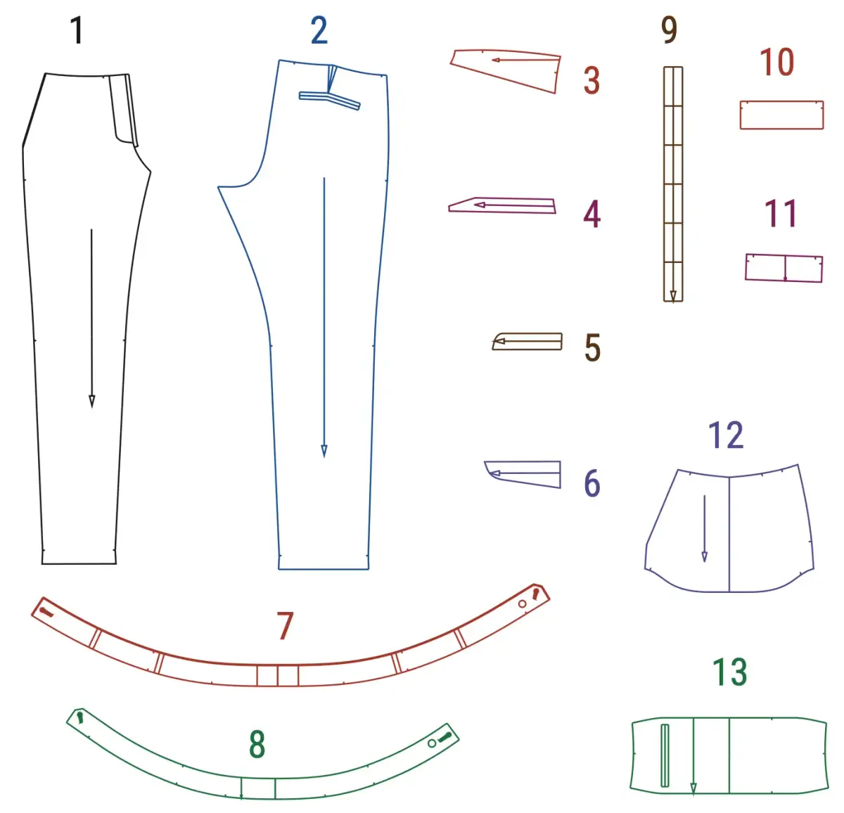 Indigo mens trousers sewing tutorial