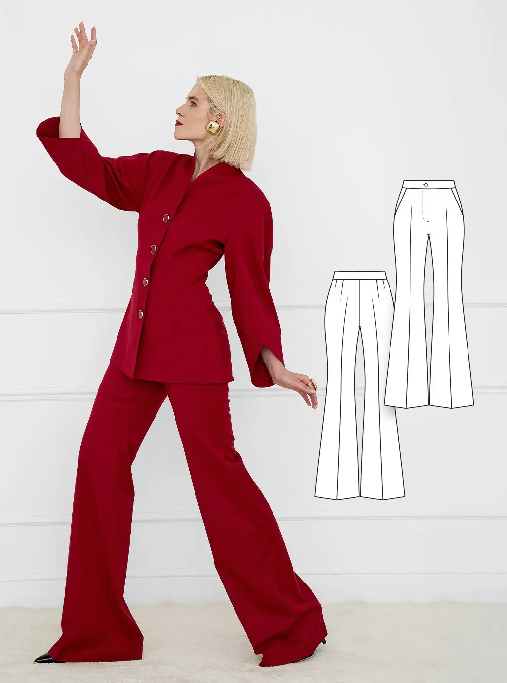 Vanessa women's trousers sewing pattern + video tutorial