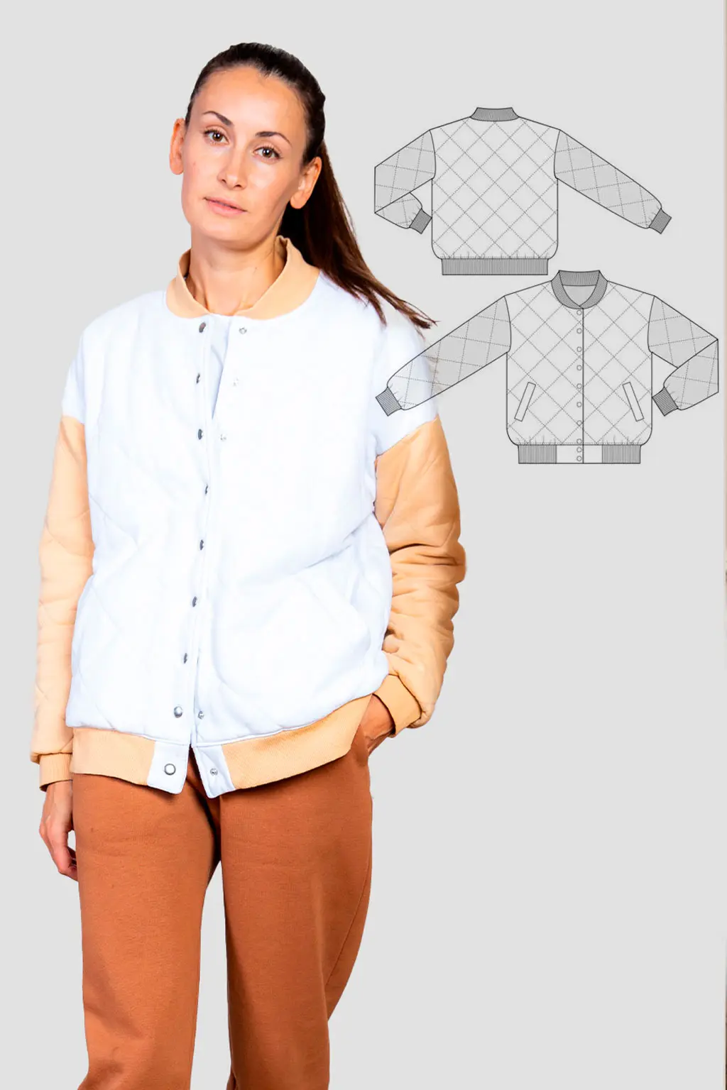 California women's bomber jacket PDF pattern