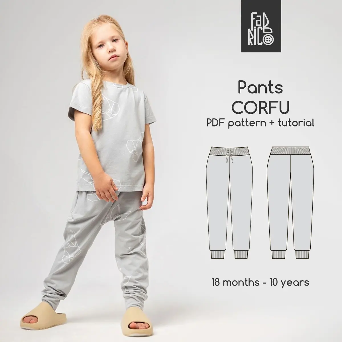 Corfu kids pants sewing pattern