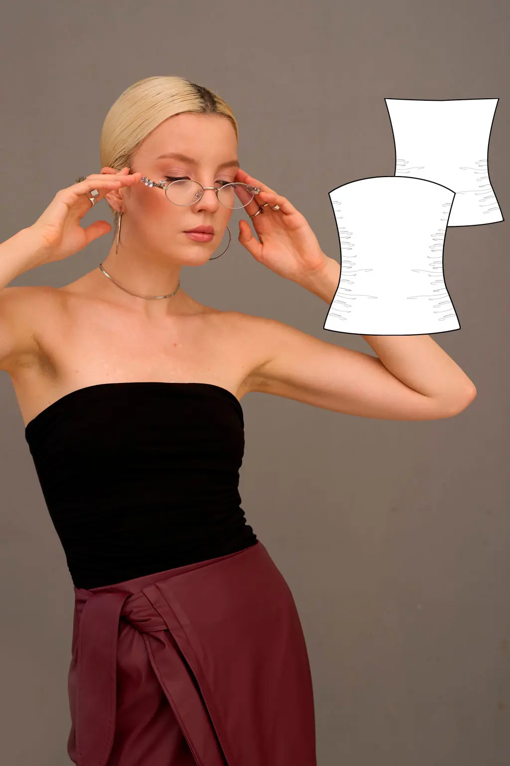 Tourmaline women's bandeau top sewing pattern + video tutorial