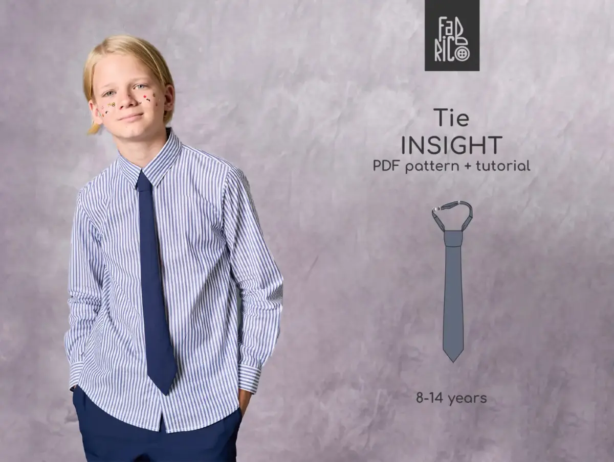 Insight tie boys' sewing pattern + video tutorial