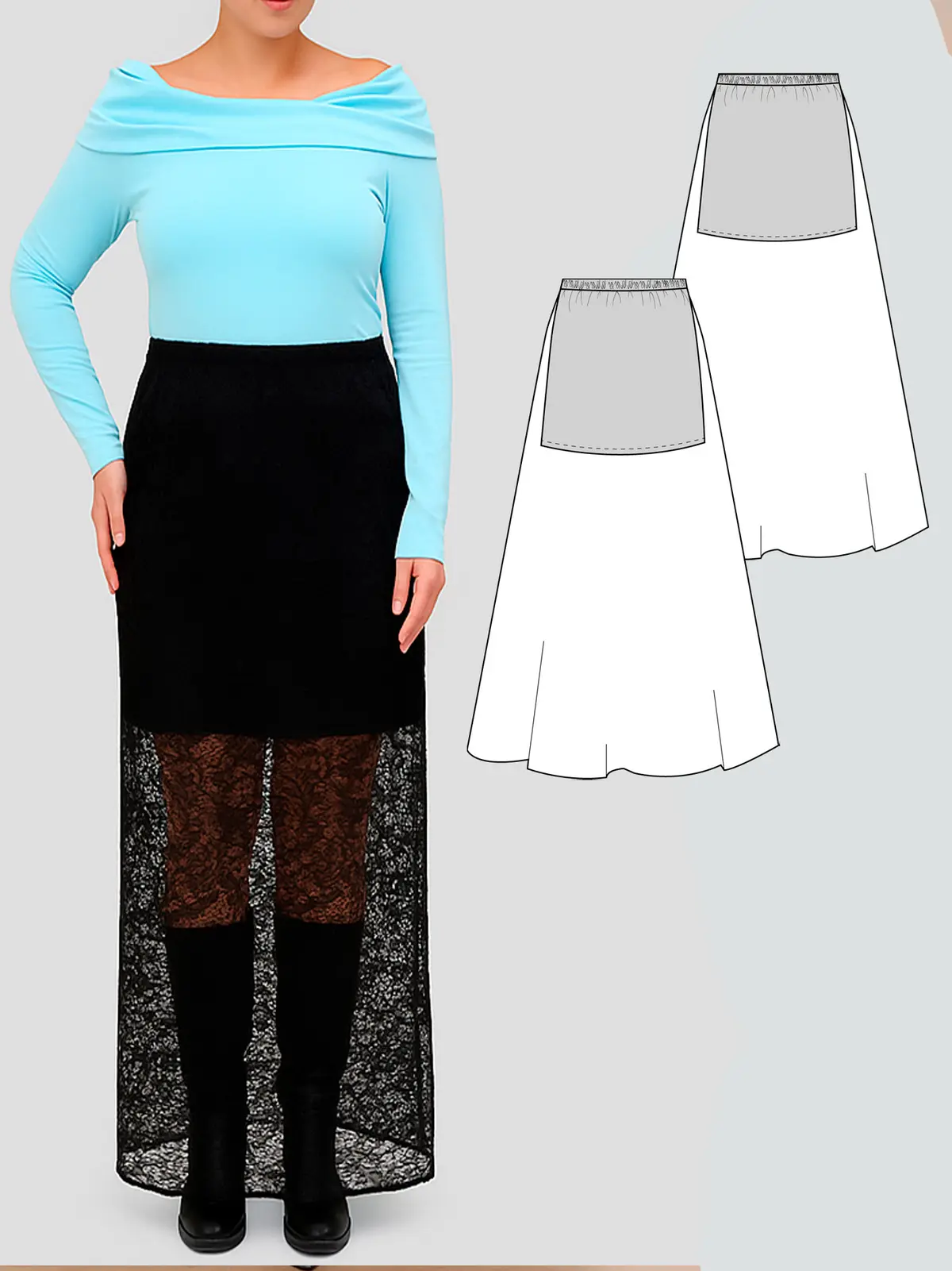 Onyx women's skirt sewing pattern + video tutorial
