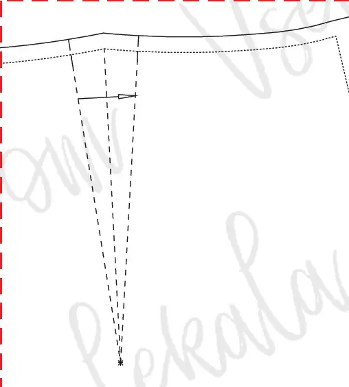 Tuck or dart marking on a pattern