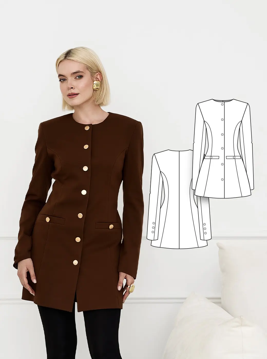 Gillian women's jacket dress sewing pattern + video tutorial