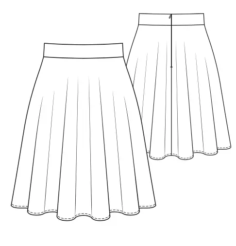 How to sew a trendy Bordeaux women's skirt: sewing tutorial for beginners