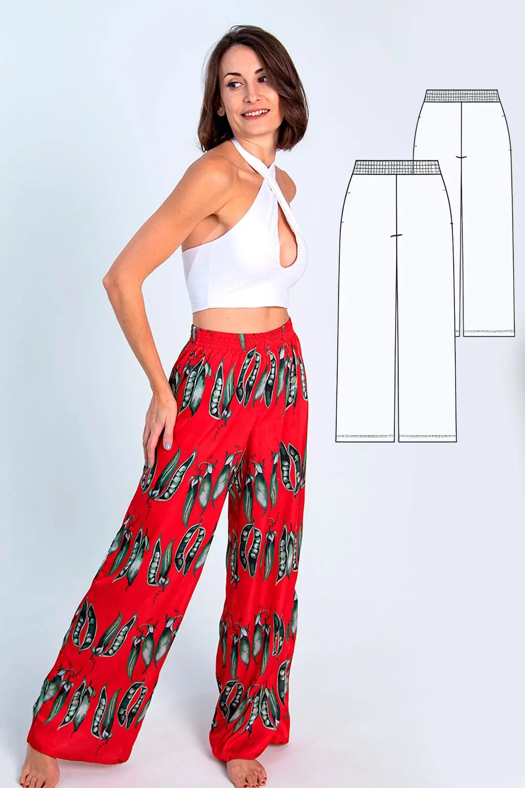 Palazzo women's trousers sewing pattern