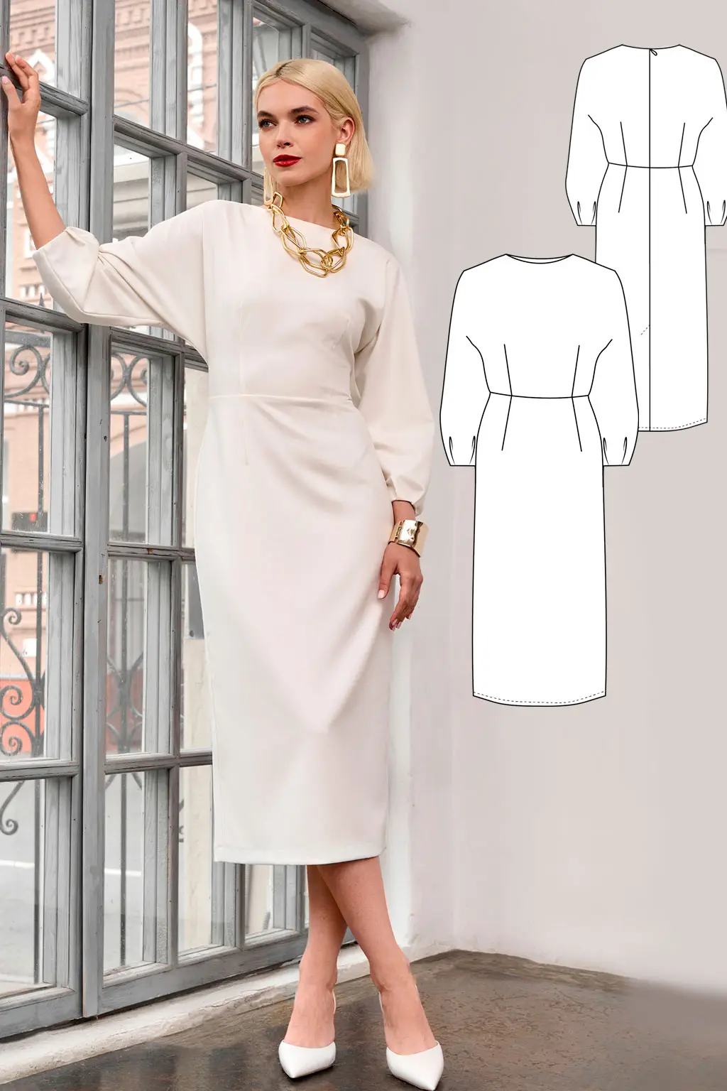 Amelia women's dress sewing pattern + video tutorial