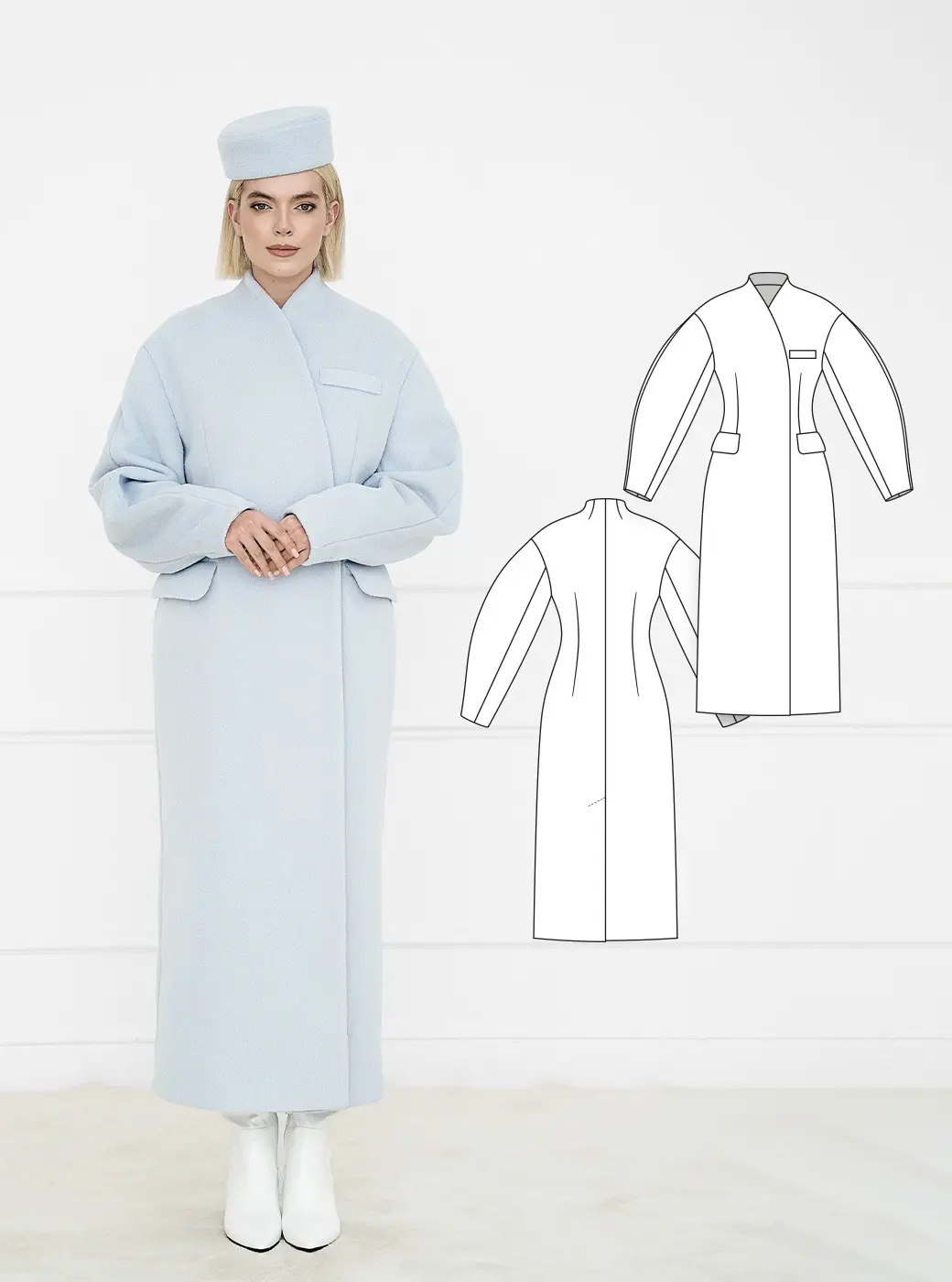 Michelle women's coat sewing pattern + video tutorial
