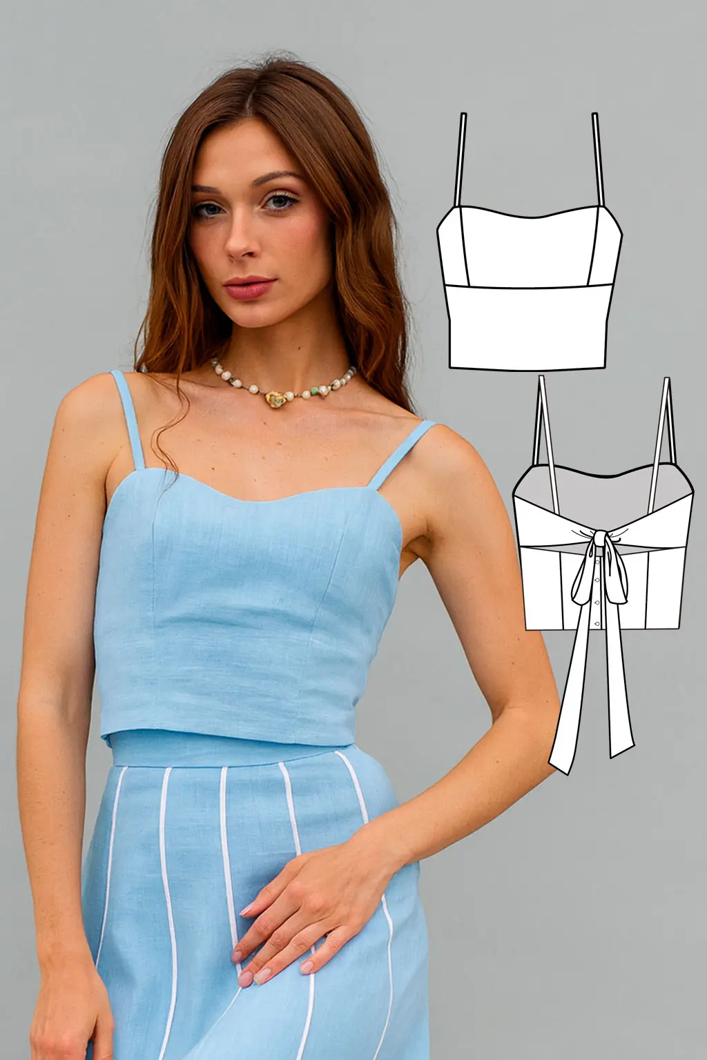 Meringue women top sewing pattern + video tutorial