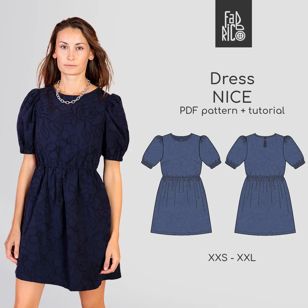 The Nice puff sleeve women's dress sewing pattern + video tutorial