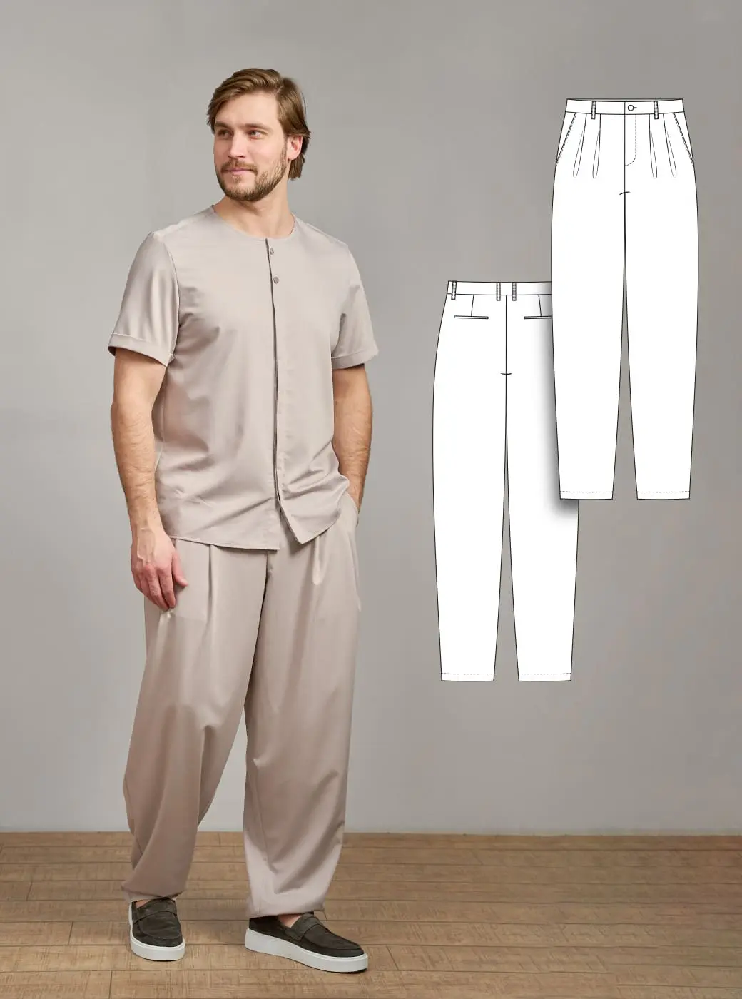 Roberto — Men's Trousers PDF Sewing Pattern + Video Tutorial | Sizes S–5XL | Fabrico