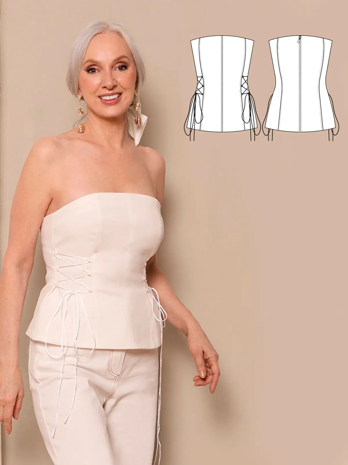 Camellia women's corset sewing pattern + video tutorial