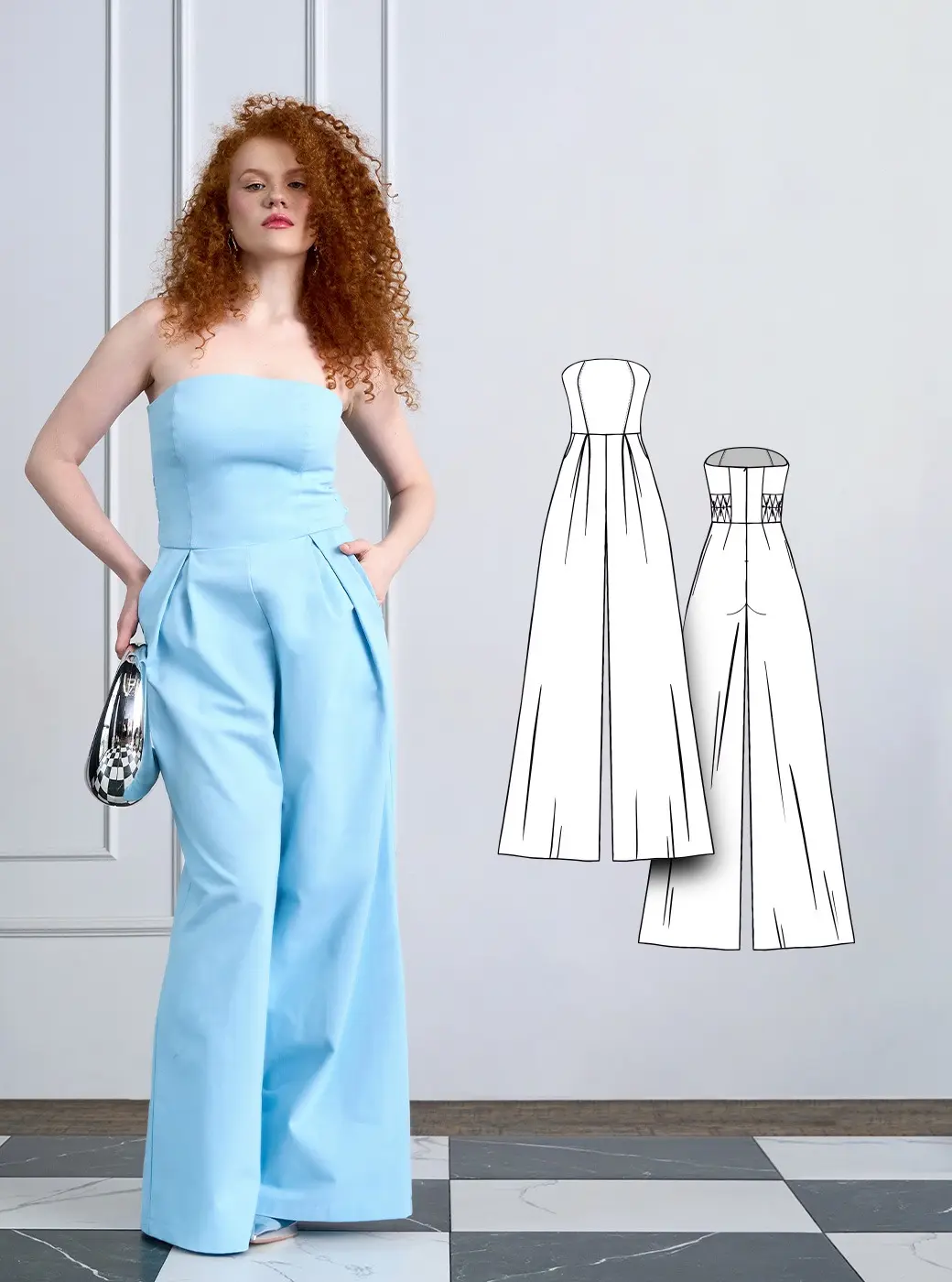 Psyche women's jumpsuit sewing pattern + video tutorial