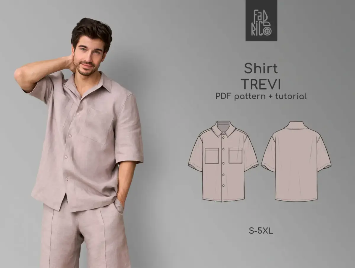 Trevi men's shirt sewing pattern + video tutorial