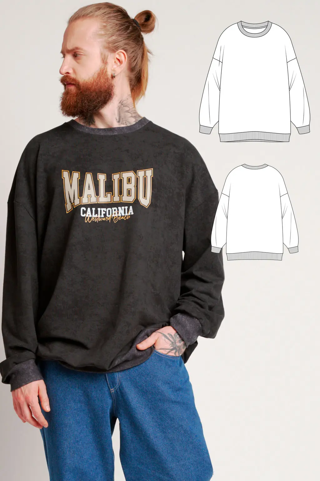 Irtysh men's sweatshirt sewing pattern + video tutorial