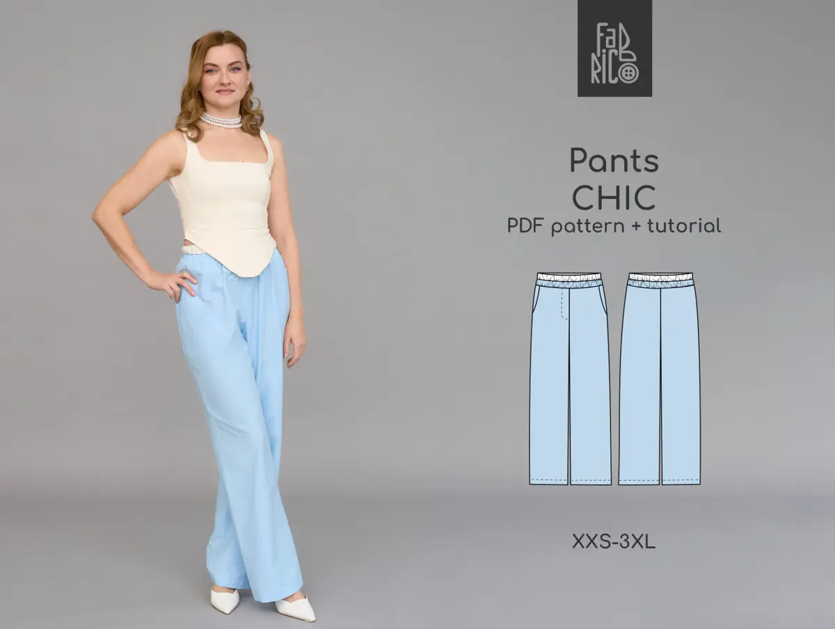 Chic women's trousers sewing pattern + video tutorial