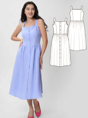 Florence women's cottage-core dress sewing pattern