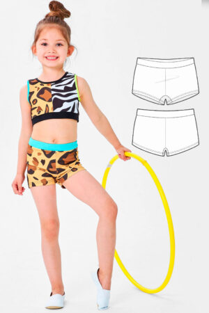 Alanya girls' summer sport shorts sewing pattern