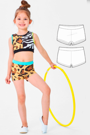 Alanya girls' summer sport shorts sewing pattern