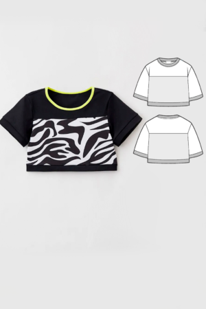 Adell girls' cropped top shirt sewing pattern