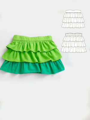 Toulouse girls' flounced skirt sewing pattern + video tutorial