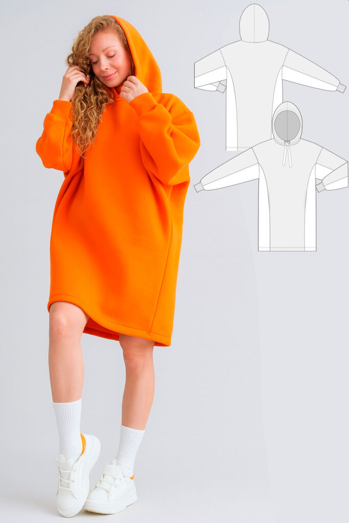 white christmas dresses Women's Oversized Hoodie Dress – Premium Cotton Blend Sweatshirt Dress –  Tashelion ® main image 0