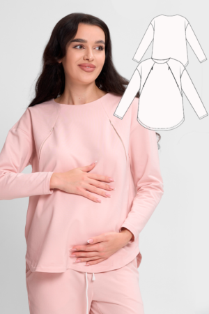 Louise pregnancy and maternity sweatshirt sewing pattern + video tutorial