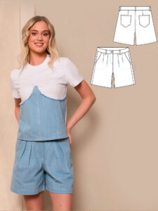 Magnolia women's shorts sewing pattern + video tutorial