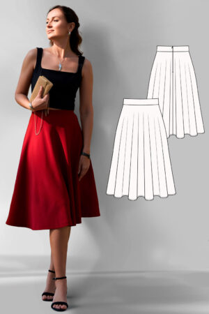 Bordeaux women's skirt sewing pattern + video tutorial