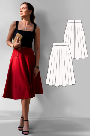 Bordeaux women's skirt sewing pattern + video tutorial