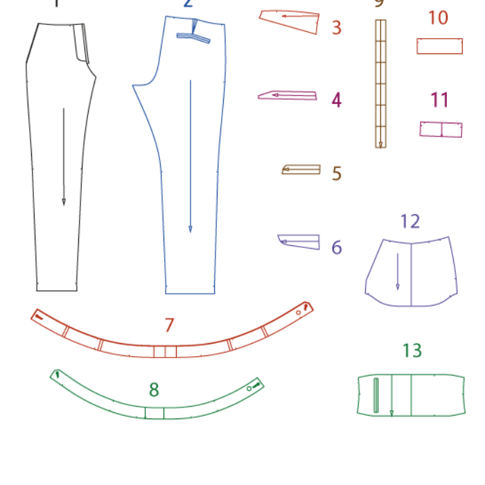 Indigo Mens Trousers Sewing Pattern Fabrico 4118