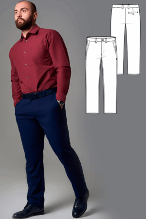 Indigo men's trousers sewing pattern + video tutorial