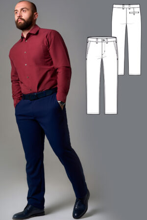 Indigo men's trousers sewing pattern + video tutorial