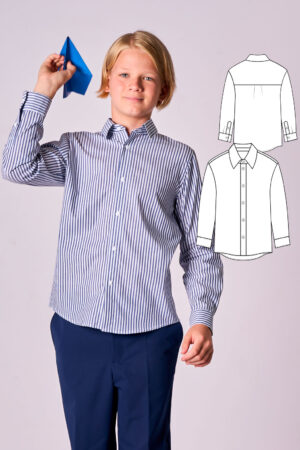 Y (Igrek) boys' shirt sewing pattern + video tutorial