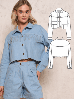 Kamilla women's jacket sewing pattern + video tutorial