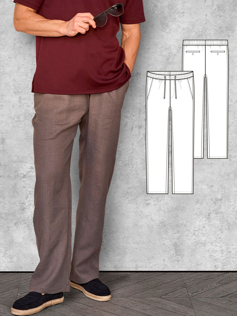 Turin men's trousers sewing pattern + video tutorial