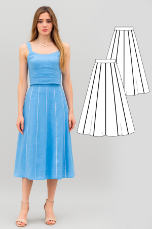 Iris women's skirt sewing pattern + video tutorial