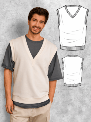 Padua men's vest sewing pattern